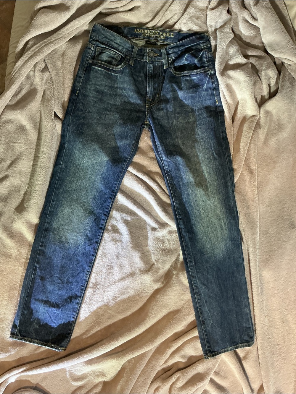 American Eagle Outfitters Men’s Slim Straight Dark Blue Washed Jeans
